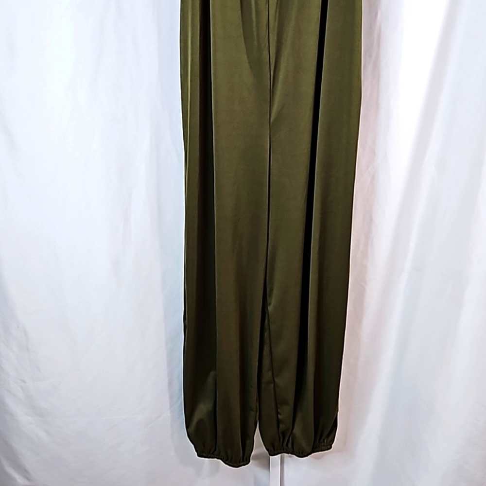 Source Unknown Olive Green Tie-Strap Jumpsuit wit… - image 3